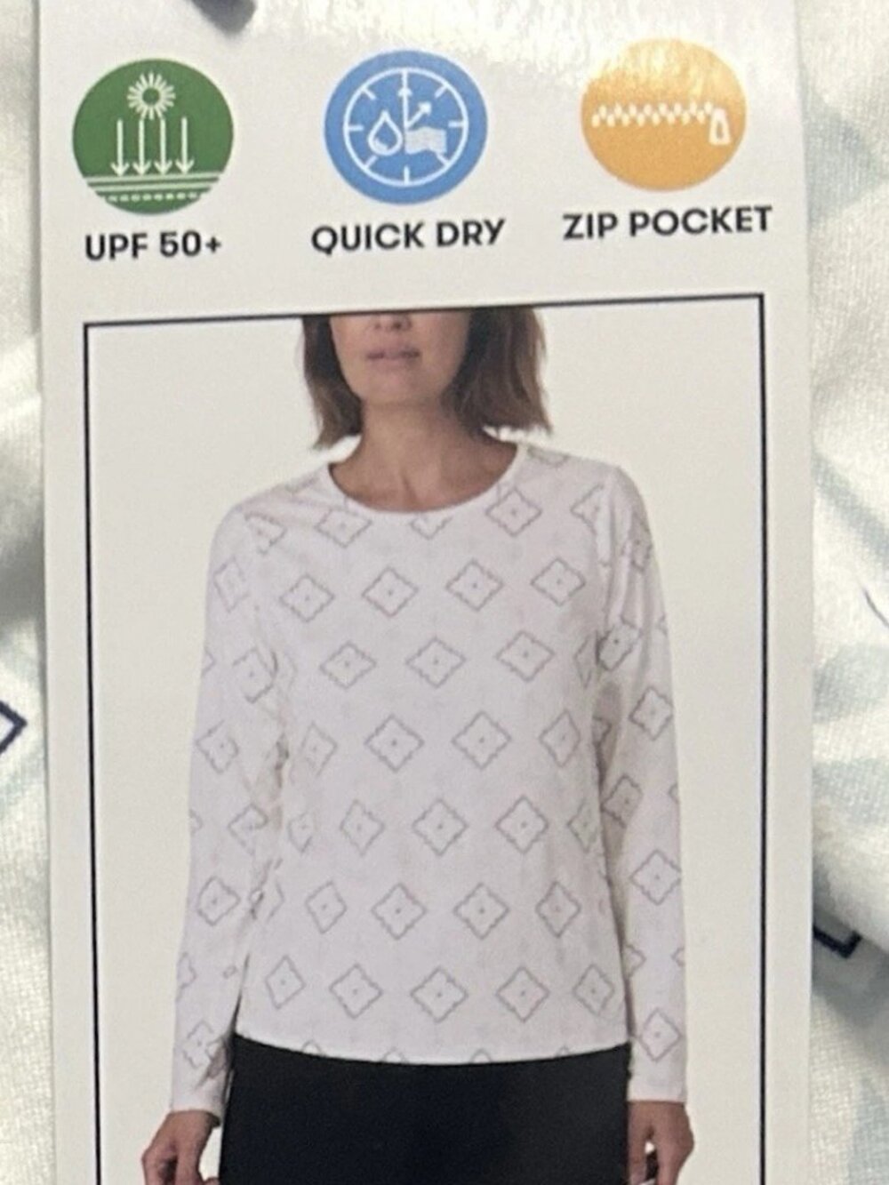 Hang Ten Women's Long Sleeve Sun Protection Pocket T-Shirt, White, Size S